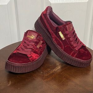 🔥🔥Puma Fenty by Rhianna creepers suede platform sneakers burgundy Sz 6.5 - GUC